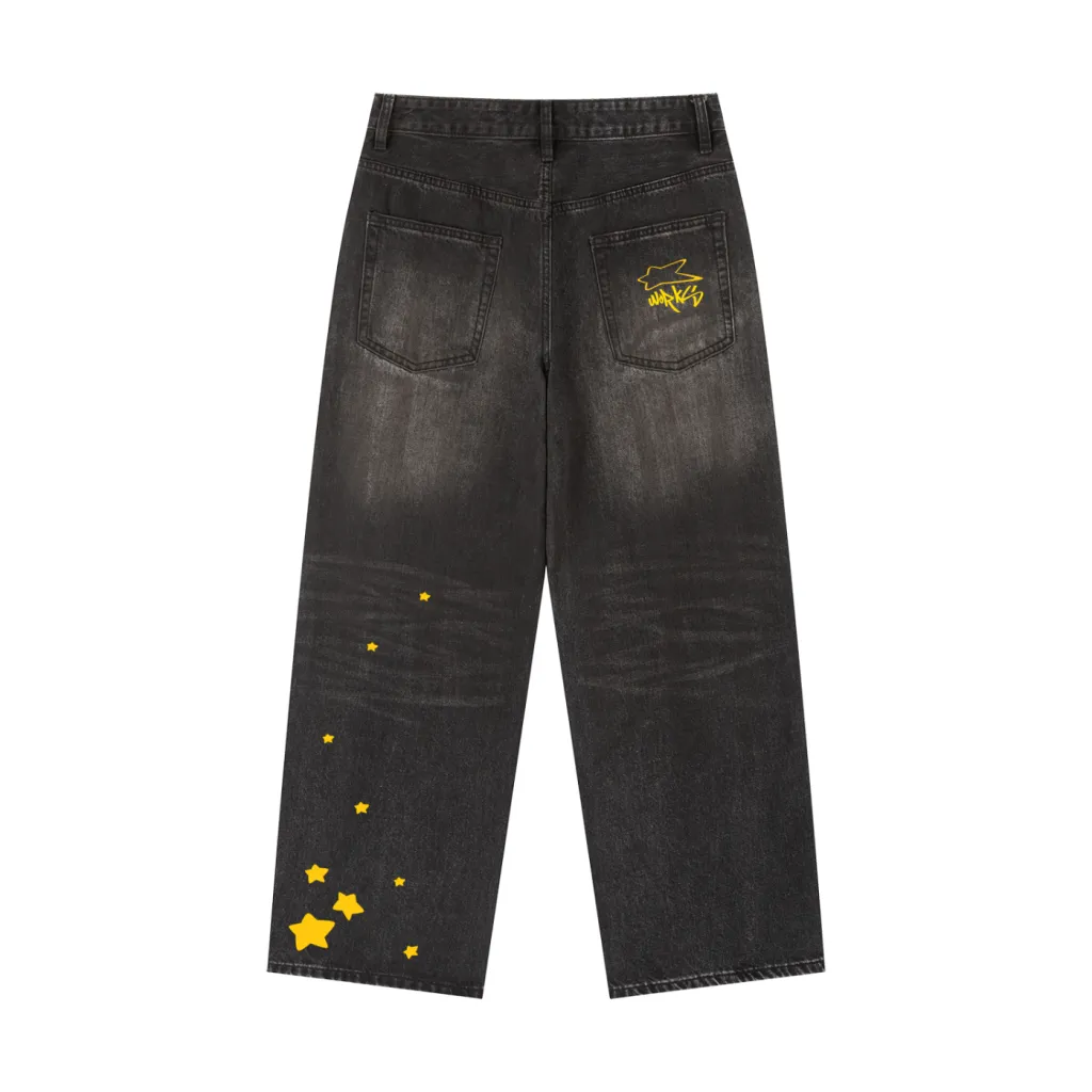Vintage Wash Heavyweight Denim Jeans - Vintage Black Jeans BY ST4R WORKS